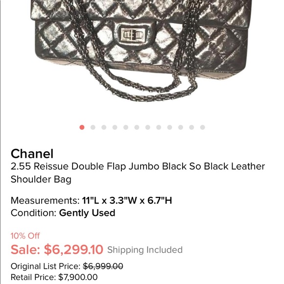 Chanel 2.55 black/gold reissue (227) Jumbo flap - Picture 8 of 8
